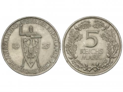 ALEMANIA. 5 Reichsmark. 1925-A. REPÚBLICA DE WEIMAR. BERLÍN.
