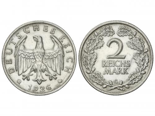 ALEMANIA. 2 Reichsmark. 1926-G. REPÚBLICA DE WEIMAR. KARLSRU