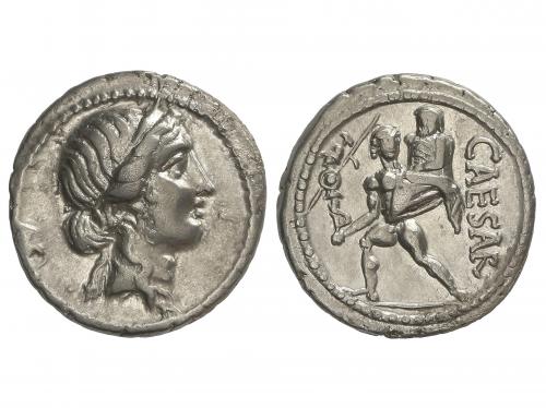 IMPERIO ROMANO. Denario. 47-46 a.C. JULIO CÉSAR. GALIA. Anv.