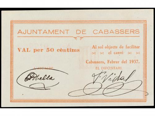 CATALUNYA. 50 Cèntims. Febrer 1937. Aj. de CABASSERS. Serie 