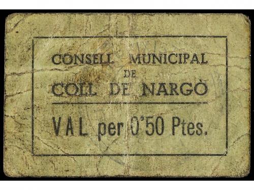CATALUNYA. 0, 50 Pessetes. C.M. de COLL DE NARGÓ. Cartón. Ca