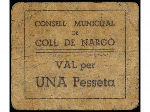 CATALUNYA. 1 Pesseta. C.M. de COLL DE NARGÓ. Cartón. (Algo s