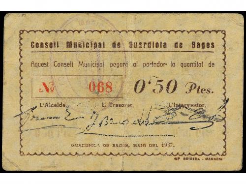 CATALUNYA. 50 Cèntims. Maig 1937. C.M. de GUARDIOLA DE BAGES