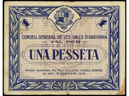 EMISIONES DE ULTRAMAR I ANDORRA. 1 Pesseta. 19 Desembre 1936