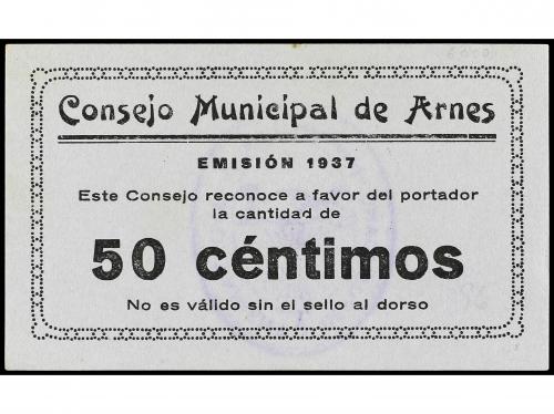 CATALUNYA. 50 Céntimos. 1937. C.M d´ ARNES. Escrito en caste