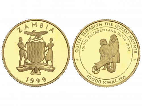 ZAMBIA. 10.000 Kwacha. 1999. Anv.: Reina Madre y su hermano 