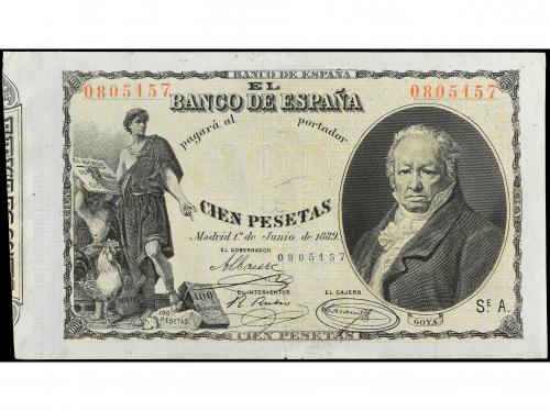 ANTIGUOS. 100 Pesetas. 1 Junio 1889. Goya. (Leves reparacion