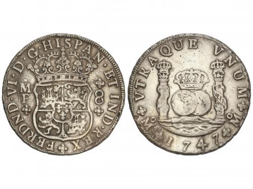 FERNANDO VI. 8 Reales. 1747. MÉXICO. M.F. 26,92 grs. Column