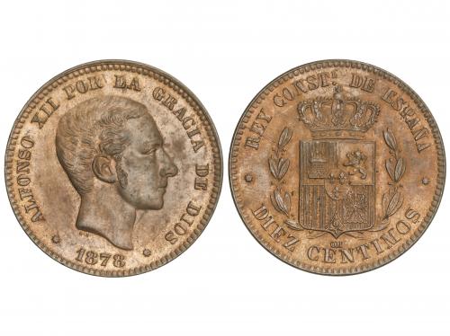 ALFONSO XII. 10 Céntimos. 1878. BARCELONA. O.M. Color origi