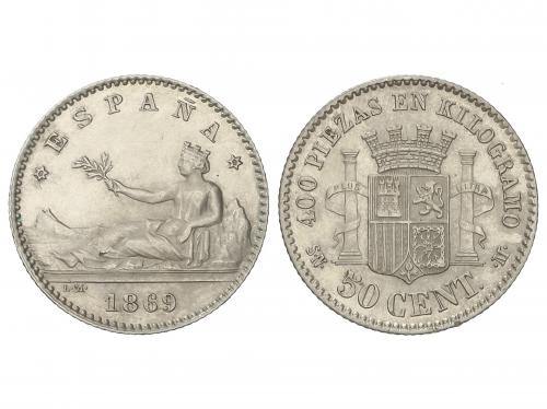 GOB. PROVISIONAL y I REPÚBLICA. 50 Céntimos. 1869. (*6-9).