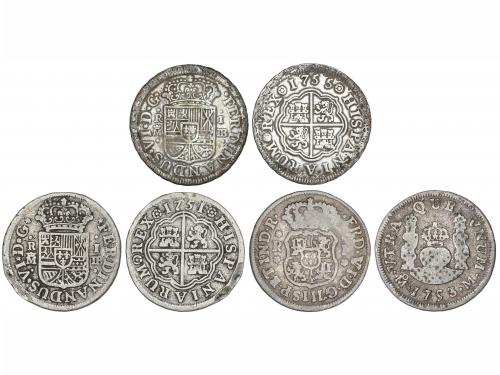 FERNANDO VI. Lote 3 monedas 1 Real. 1751, 1753 y 1755. MADRI