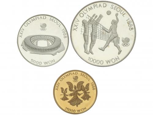 COREA DEL SUR. Serie 3 monedas 5.000, 10.000 y 25.000 Won. 1