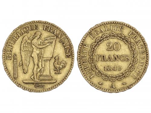 FRANCIA. 20 Francs. 1849-A. II REPUBLIQUE. PARÍS. 6,38 grs. 
