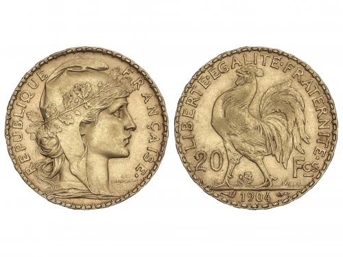 FRANCIA. 20 Francs. 1904. III REPUBLIQUE. PARÍS. 6,44 grs. A