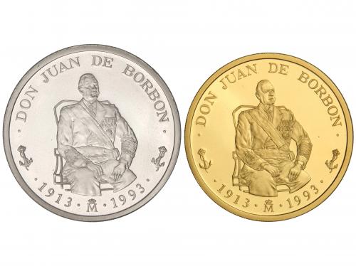EMISIONES EN ECU. Lote 2 monedas 5 y 100 Ecu. 1993. HOMENAJ