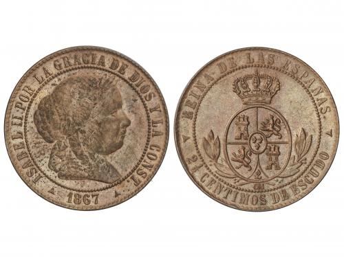 ISABEL II. 2-1/2 Céntimos de Escudo. 1867. SEGOVIA. O.M. 6,4