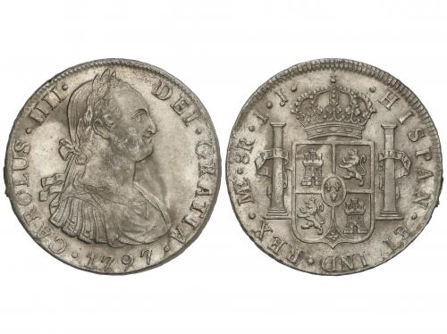 CARLOS IV. 8 Reales. 1797. LIMA. I.J. 26,95 grs. Restos de b