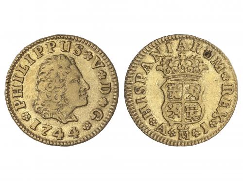 FELIPE V. 1/2 Escudo. 1744. MADRID. A.J. 1,75 grs. AC-1637. 