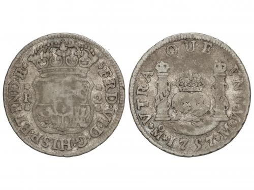 FERNANDO VI. 2 Reales. 1757. MÉXICO. M. 6,36 grs. Dos corona