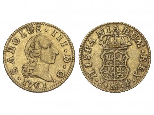 CARLOS III. 1/2 Escudo. 1761. MADRID. J.P. 1,75 grs. Cara de