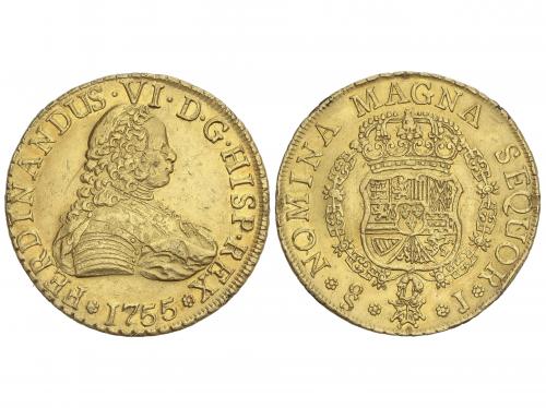 FERNANDO VI. 8 Escudos. 1755. SANTIAGO. J. 26,91 grs. RARA. 
