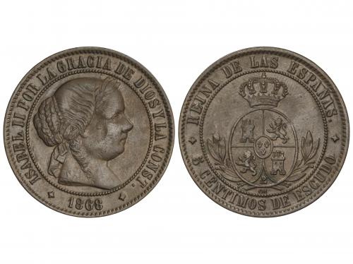 ISABEL II. 5 Céntimos de Escudo. 1868. JUBIA. O.M. 12,74 grs
