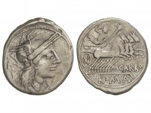 REPÚBLICA ROMANA. Denario. 121 a.C. PAPIRIA. Marcius Papiriu