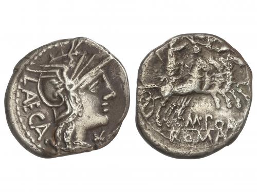 REPÚBLICA ROMANA. Denario. 125 a.C. PORCIA. Marcius Porcius 