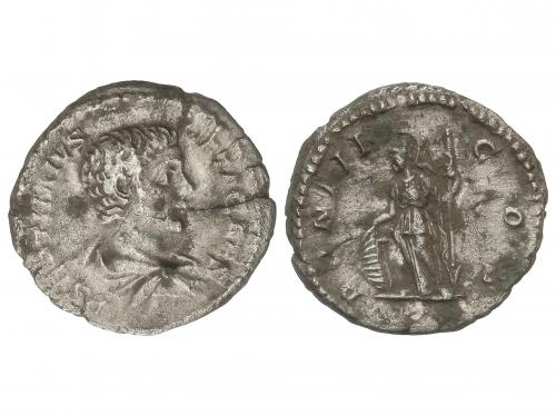 IMPERIO ROMANO. Denario. 209-210 d.C. GETA. Anv.: P. SEPTIMV