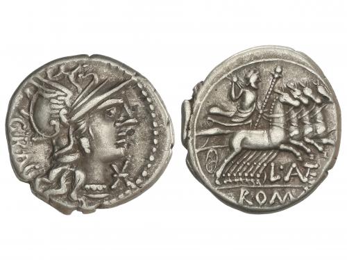REPÚBLICA ROMANA. Denario. 136 a.C. ANTESTIA. L. Antestius G