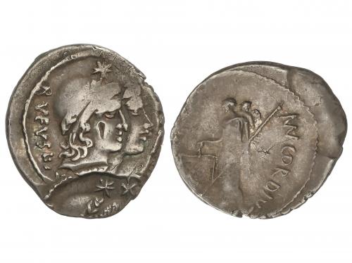REPÚBLICA ROMANA. Denario. 46 a.C. CORDIA. Manius Cordius Ru