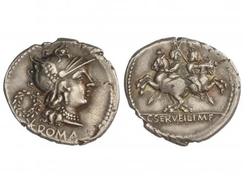 REPÚBLICA ROMANA. Denario. 136 a.C. SERVILIA. C. Servilius M