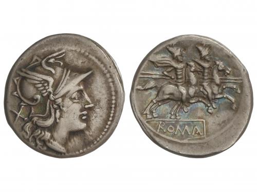 REPÚBLICA ROMANA. Denario. 200-190 a.C. ANÓNIMA. SUR de ITAL