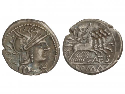 REPÚBLICA ROMANA. Denario. 136 a.C. ANTESTIA. L. Antestius G
