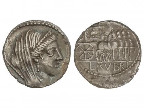REPÚBLICA ROMANA. Denario. 87 a.C. RUBRIA. L. Rubrius Dossen
