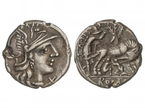 REPÚBLICA ROMANA. Denario. 137 a.C. POMPEIA. Sex Pompeius Fo