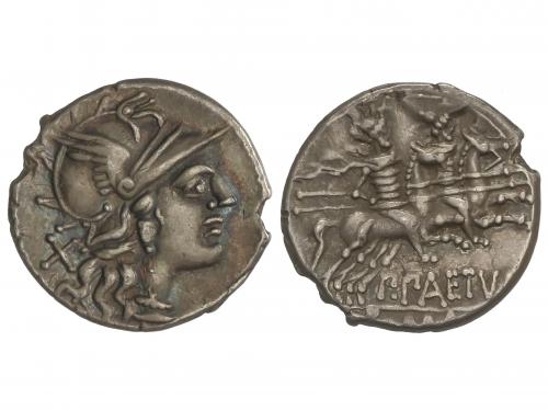 REPÚBLICA ROMANA. Denario. 138 a.C. AELIA. P. Aelius Paetus.