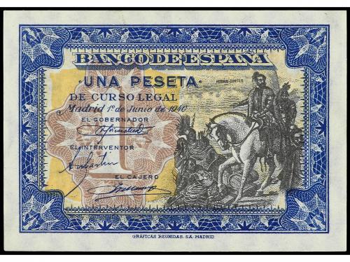 ESTADO ESPAÑOL. 1 Peseta. 1 Junio 1940. Hernán Cortés. Serie
