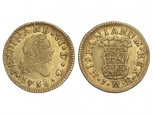 FERNANDO VI. 1/2 Escudo. 1758. MADRID. J.B. 1,74 grs. Restos