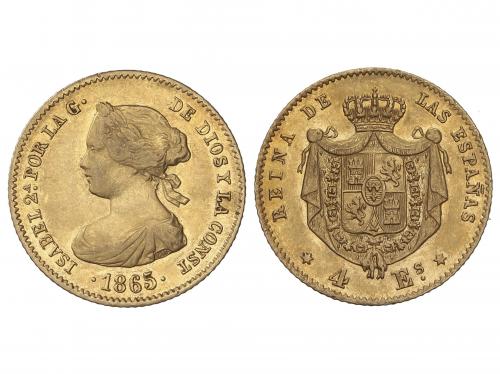 ISABEL II. 4 Escudos. 1865. MADRID. 3,37 grs. Brillo origina