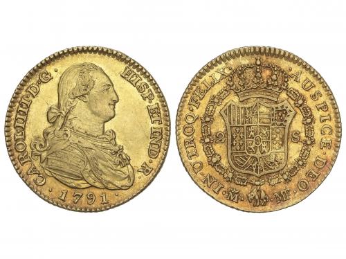 CARLOS IV. 2 Escudos. 1791. MADRID. M.F. 6,69 grs. Brillo or