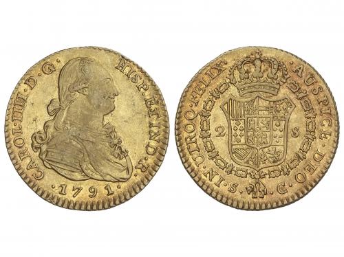 CARLOS IV. 2 Escudos. 1791. SEVILLA. C. 6,72 grs. Brillo ori