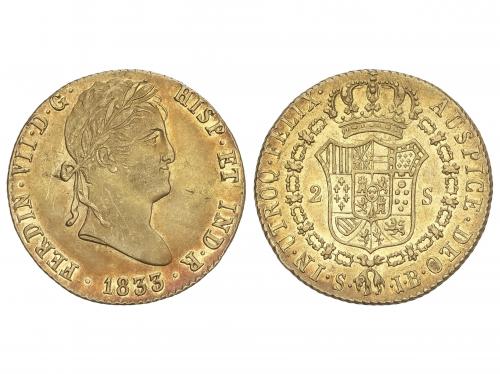 FERNANDO VII. 2 Escudos. 1833. SEVILLA. J.B. 6,79 grs. Bonit