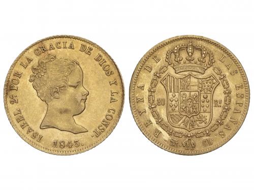 ISABEL II. 80 Reales. 1843. MADRID. C.L. 6,76 grs. AC-730. E