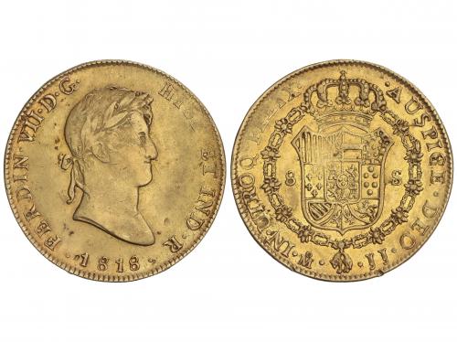 FERNANDO VII. 8 Escudos. 1818. MÉXICO. J.J. 26,9 grs. Acuñac