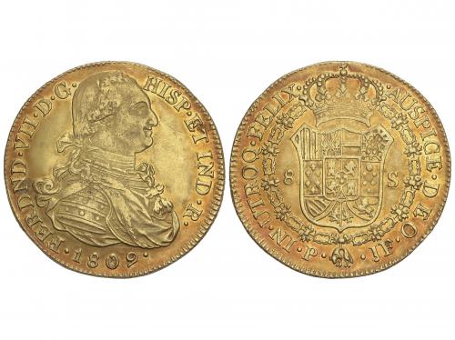 FERNANDO VII. 8 Escudos. 1809. POPAYÁN. J.F. 26,93 grs. Bust