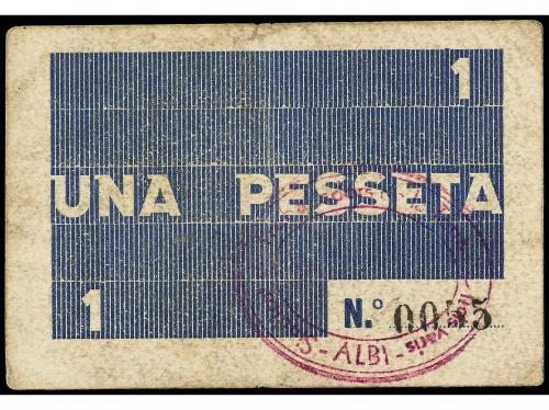 CATALUNYA. 1 Pesseta. 15 Maig 1937. L´ ALBI. SINDICAT DE TRE
