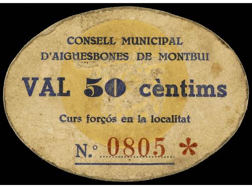 CATALUNYA. 50 Cèntims. C.M. d´ AIGÜESBONES DE MONTBUI. (Suci