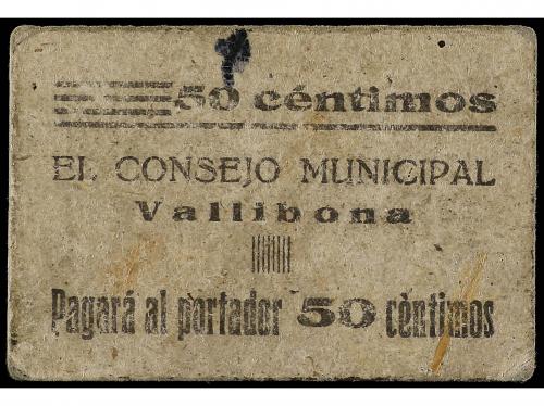 VALENCIA. 50 Céntimos. C.M. de VALLIBONA (Castellón). Cartón