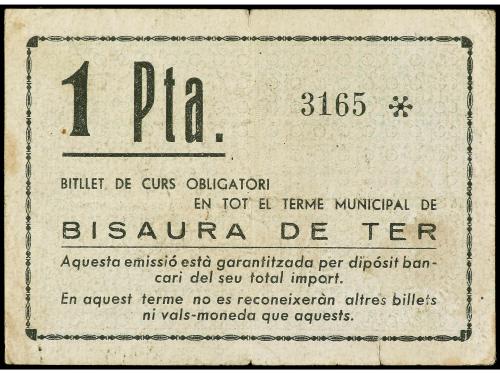 CATALUNYA. 1 Pesseta. 14 Maig 1937. Aj. de BISAURA DE TER. (